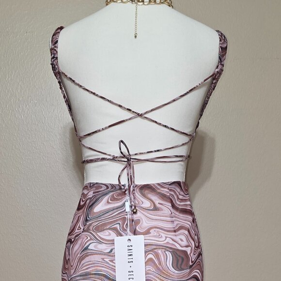 Sammi’s Secrets Marble Print Bodycon Maxi Dress – Size M (New With Tags) - Picture 4 of 5